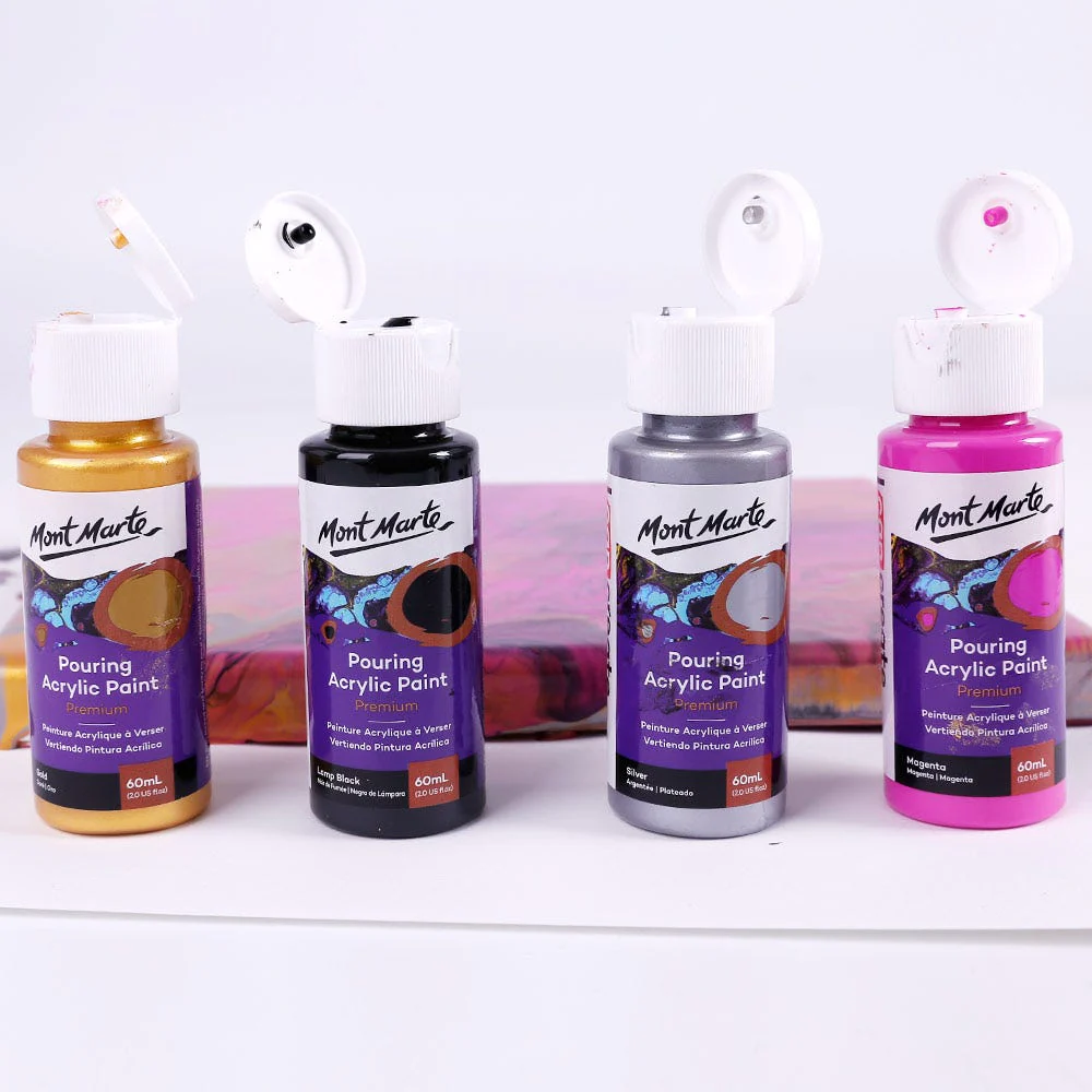 Pouring Acrylic Paint Set Premium 4pc x 60ml - Cosmic - Image 4