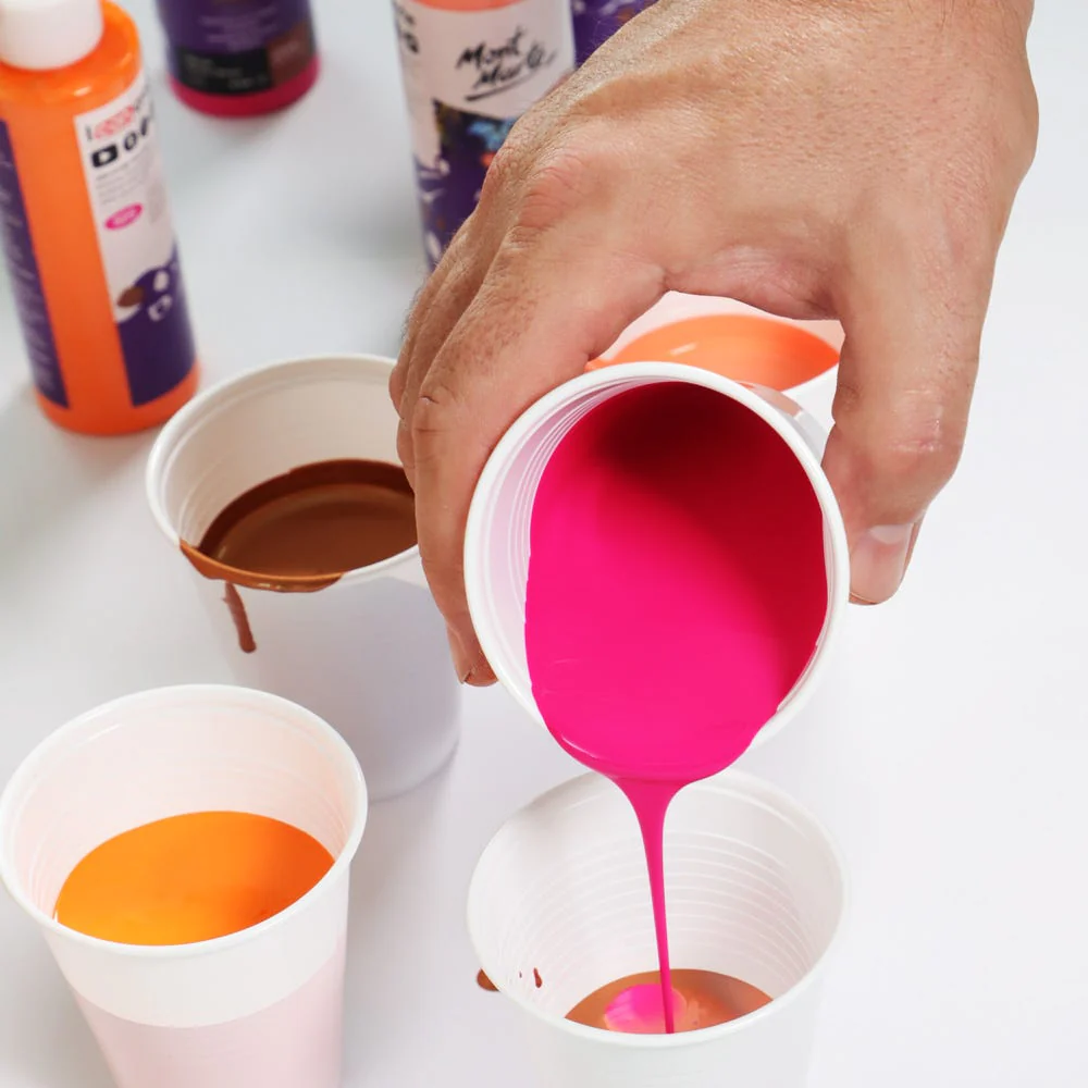 Pouring Acrylic Paint Set Premium 4pc x 120ml - Coral - Image 4