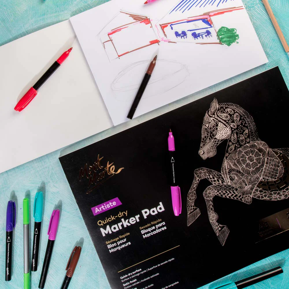 Quick Dry Marker Pad Artiste A4 30 Sheets 110gsm - Image 10