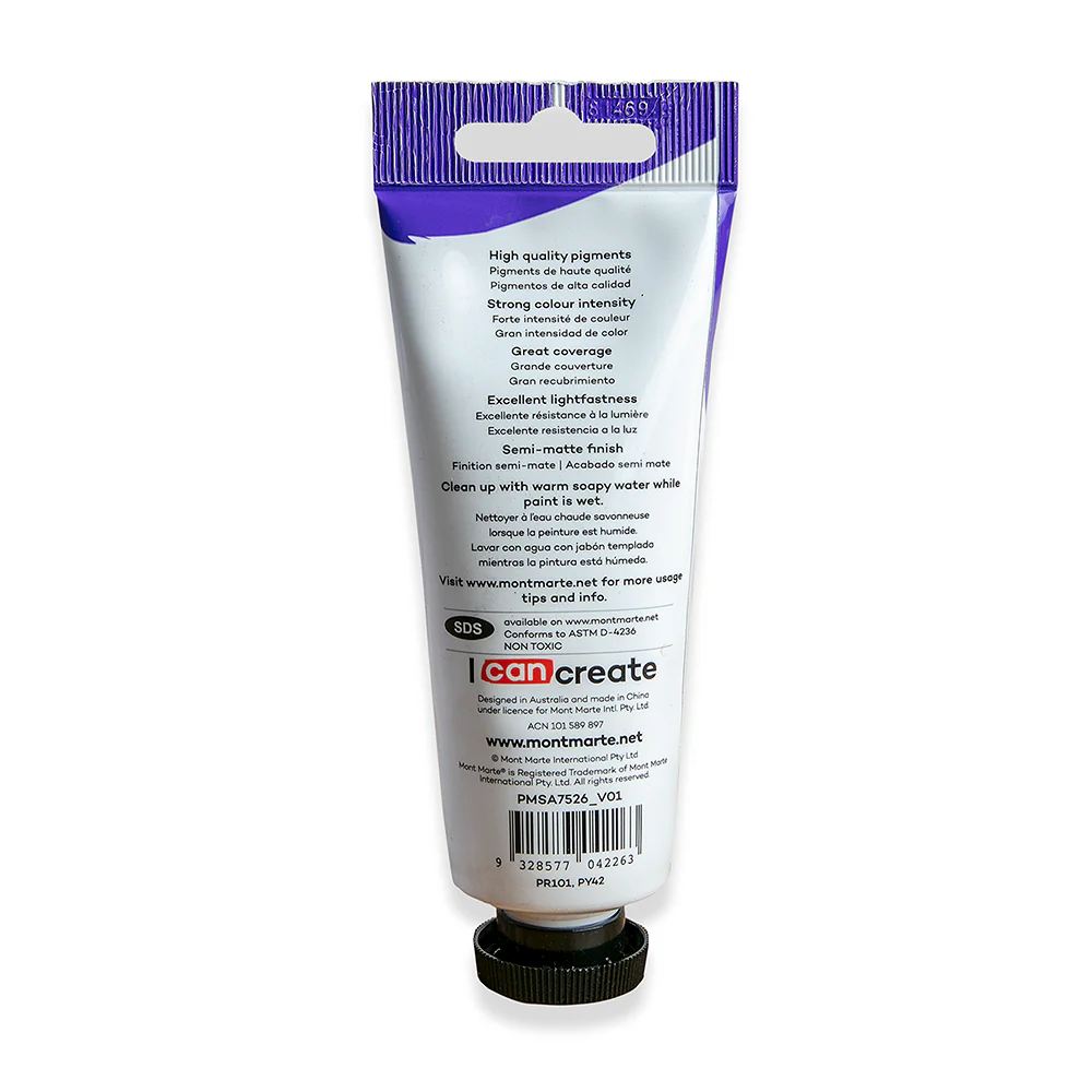Satin Acrylic Paint Premium 75ml Tube - Burnt Sienna - Image 3