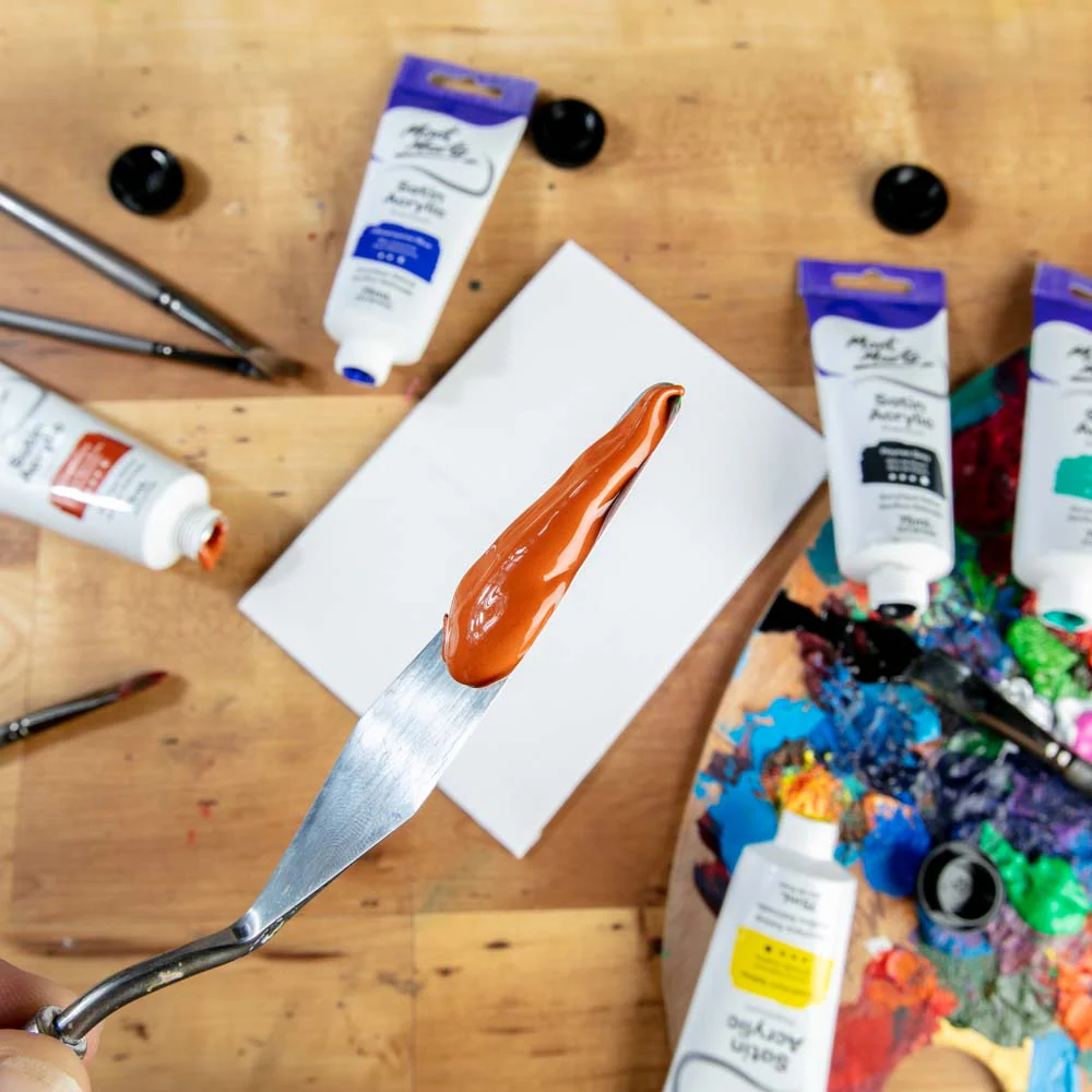 Satin Acrylic Paint Premium 75ml Tube - Burnt Sienna - Image 7