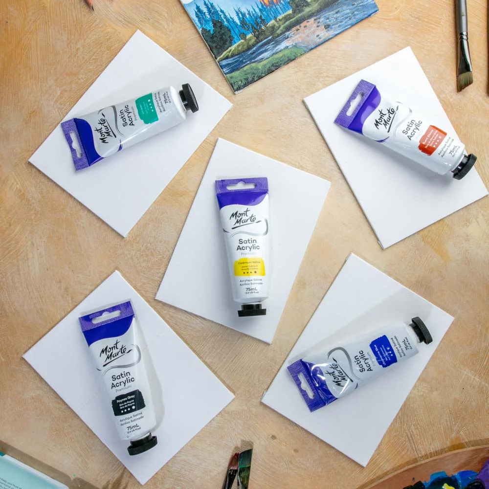 Satin Acrylic Paint Premium 75ml Tube - Cadmium Yellow - Image 8
