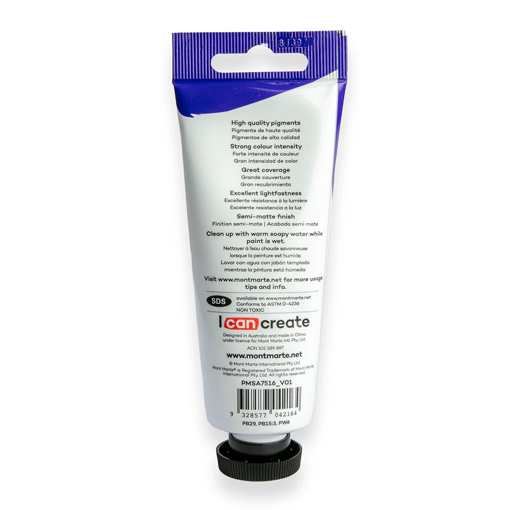 Satin Acrylic Paint Premium 75ml Tube - Cobalt Blue - Image 2