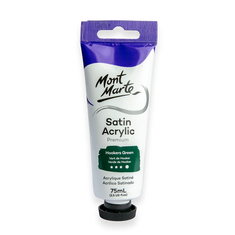 Satin Acrylic Paint Premium 75ml Tube - Hookers Green