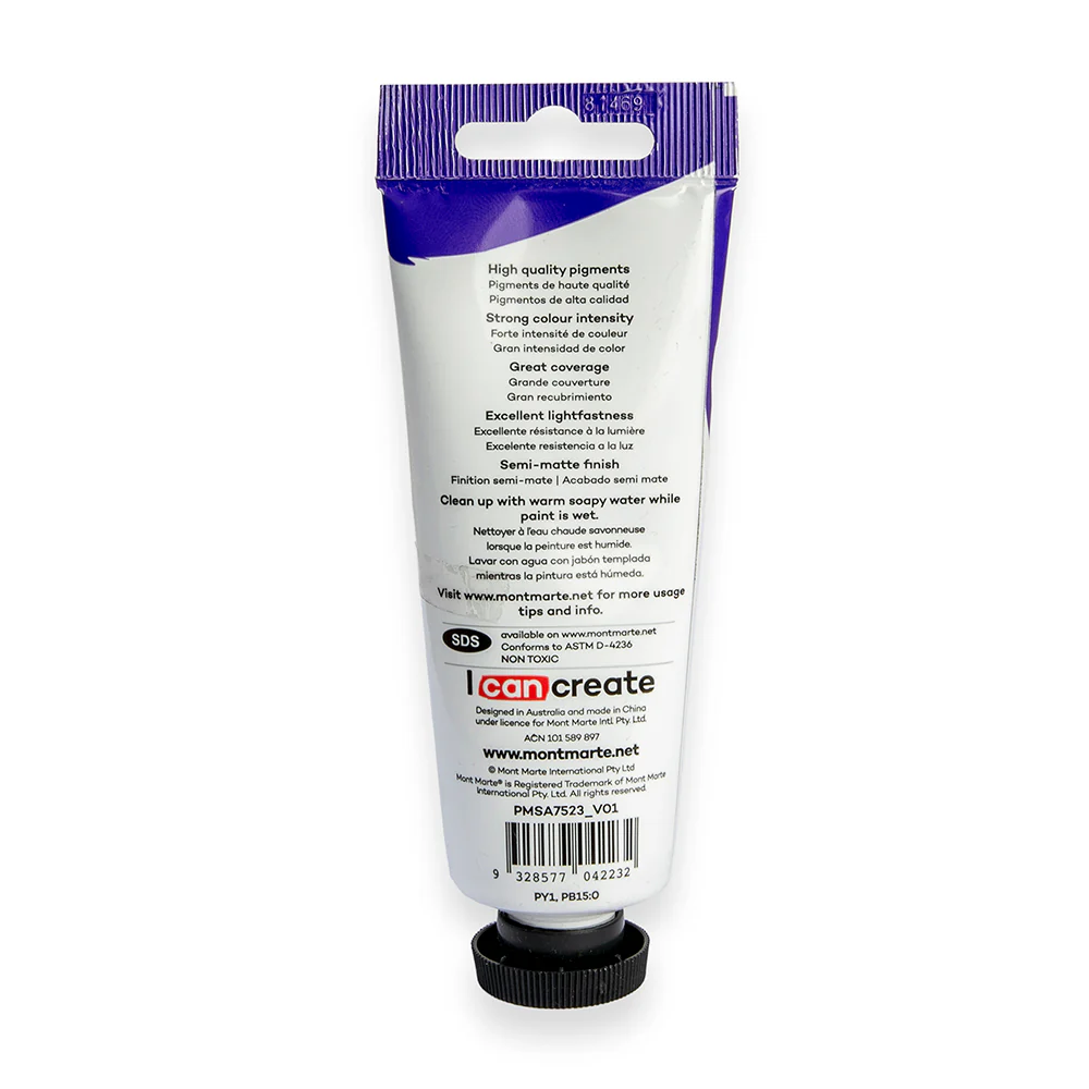 Satin Acrylic Paint Premium 75ml Tube - Medium Green - Image 3
