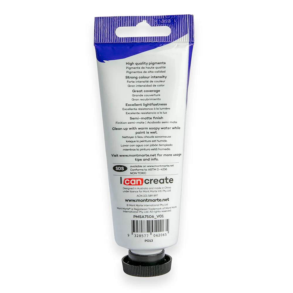 Satin Acrylic Paint Premium 75ml Tube - Orange - Image 3
