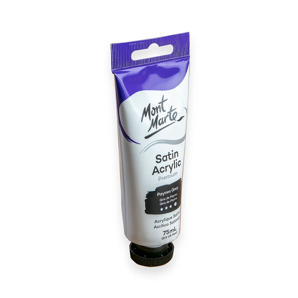 Satin Acrylic Paint Premium 75ml Tube - Paynes Grey - Image 2
