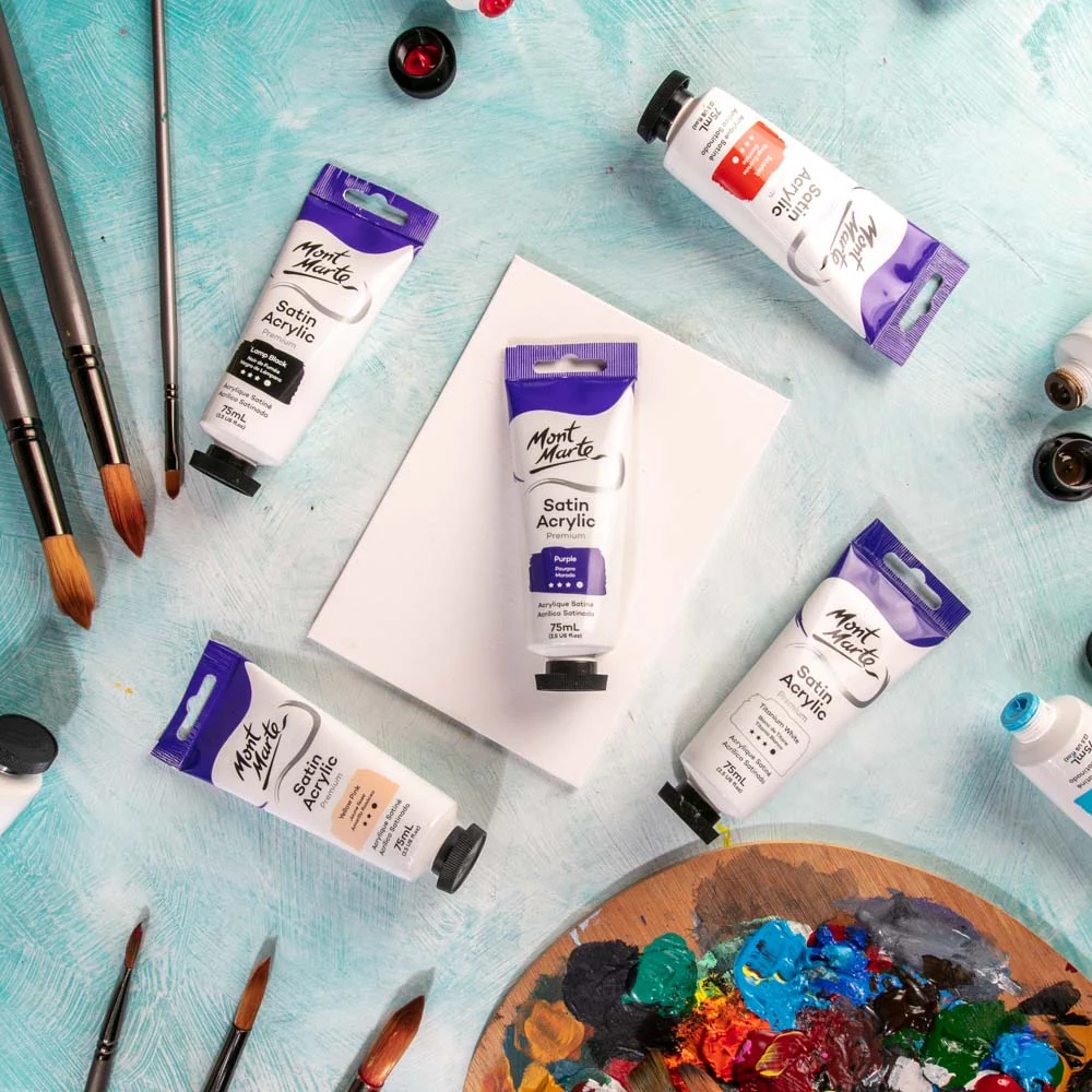 Satin Acrylic Paint Premium 75ml Tube - Purple - Image 6