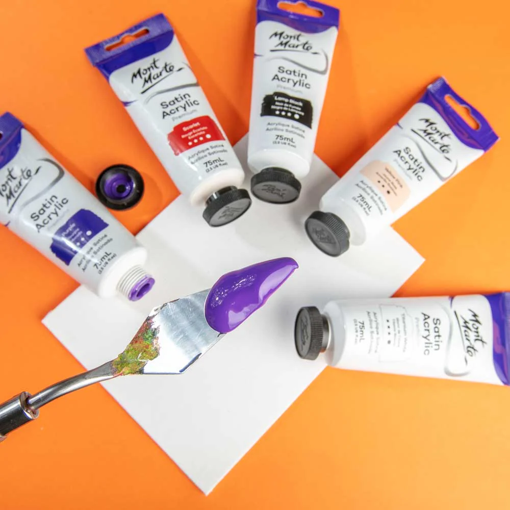 Satin Acrylic Paint Premium 75ml Tube - Purple - Image 7