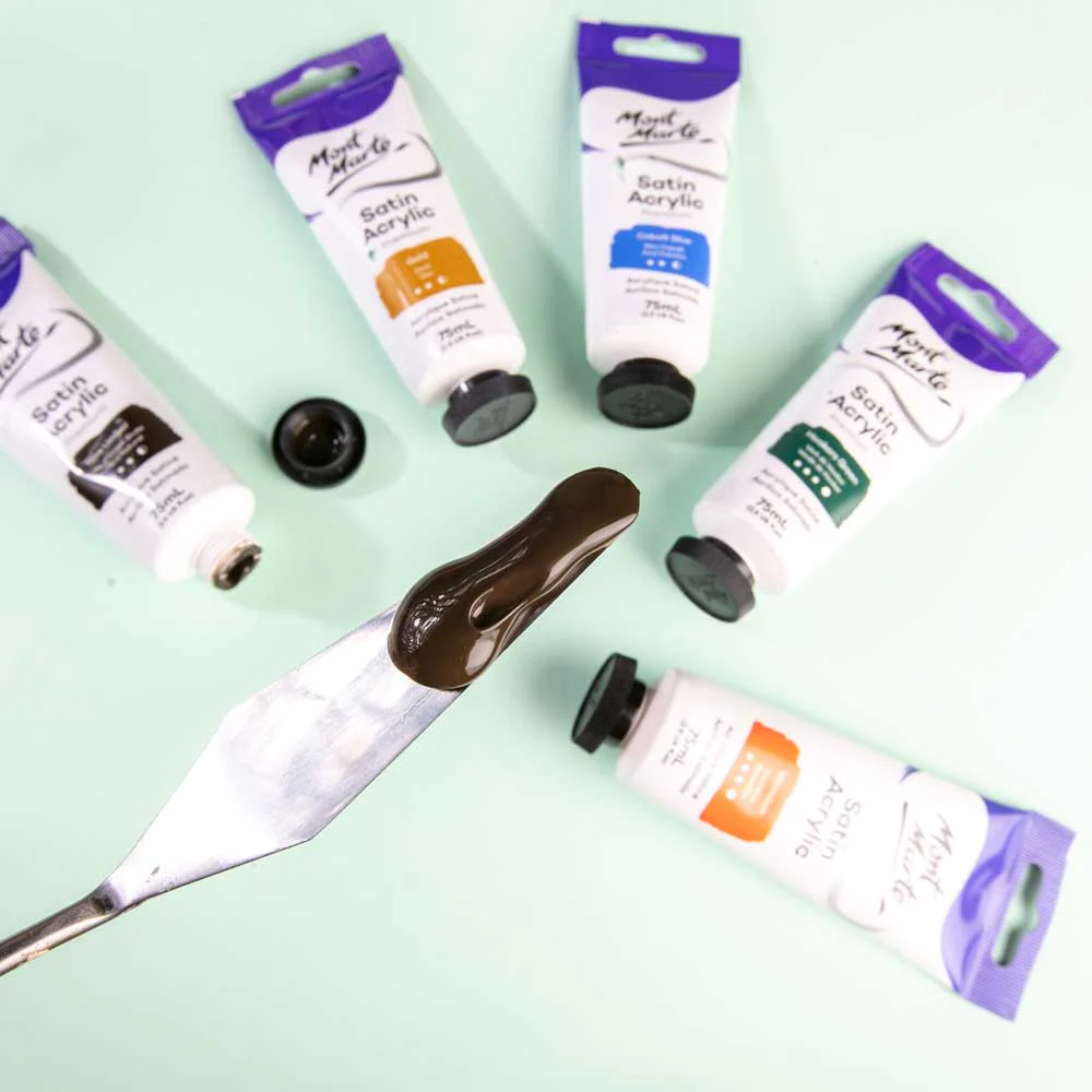Satin Acrylic Paint Premium 75ml Tube - Raw Umber - Image 7
