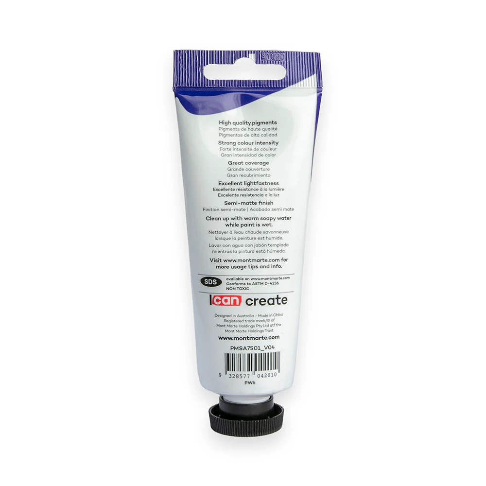 Satin Acrylic Paint Premium 75ml Tube - Titanium White - Image 4