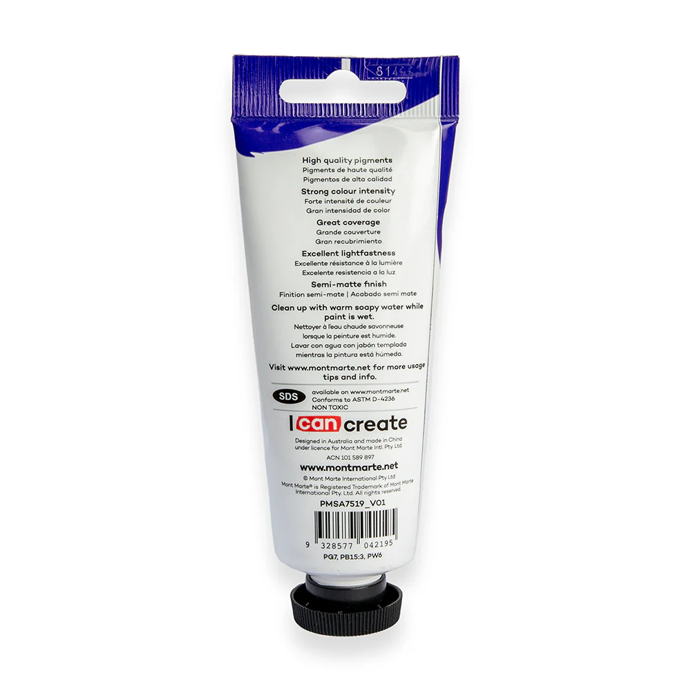 Satin Acrylic Paint Premium 75ml Tube - Turquoise - Image 3
