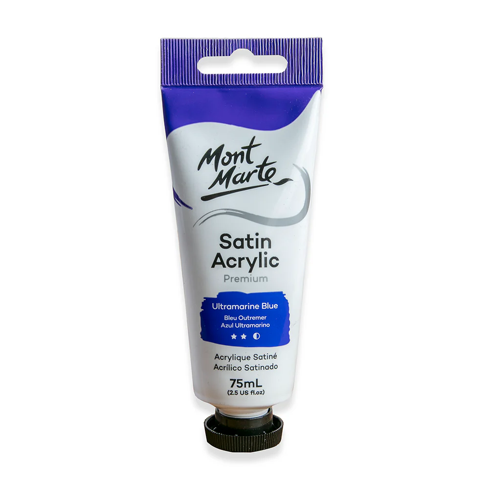 Satin Acrylic Paint Premium 75ml Tube - Ultramarine Blue