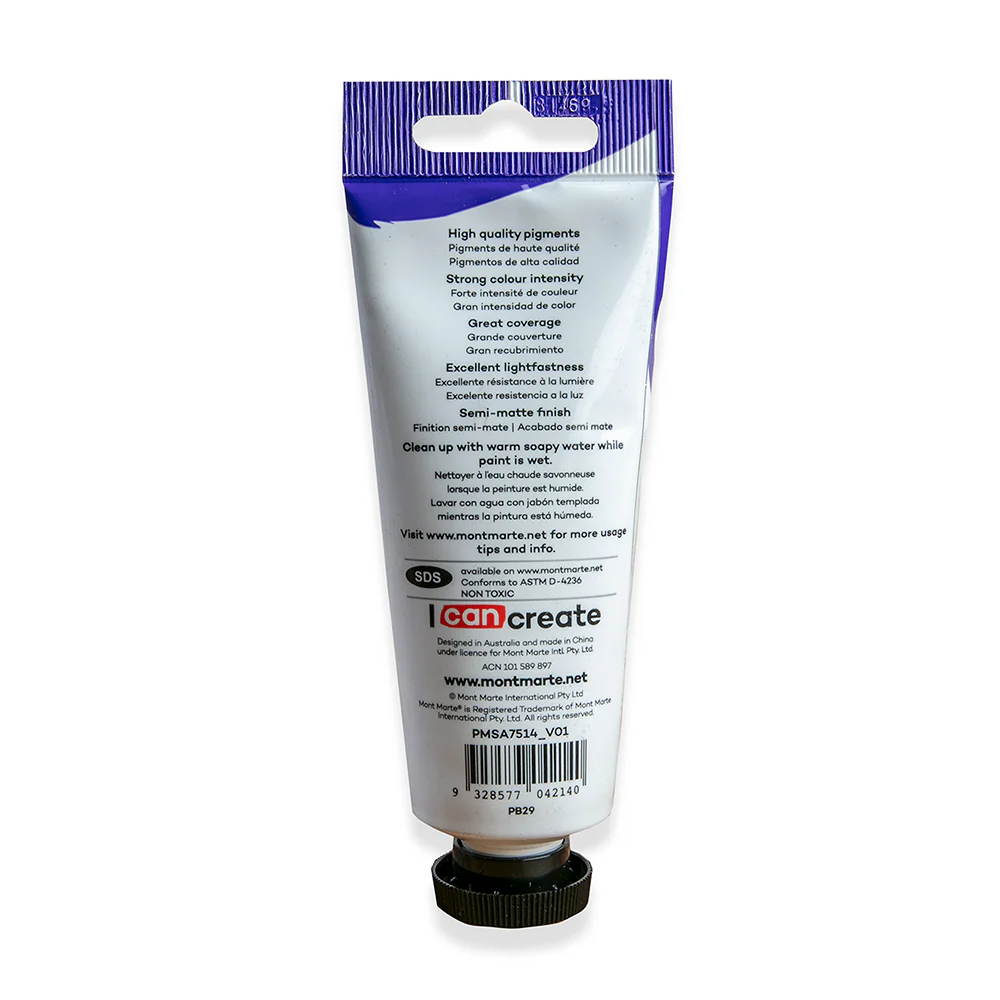 Satin Acrylic Paint Premium 75ml Tube - Ultramarine Blue - Image 3