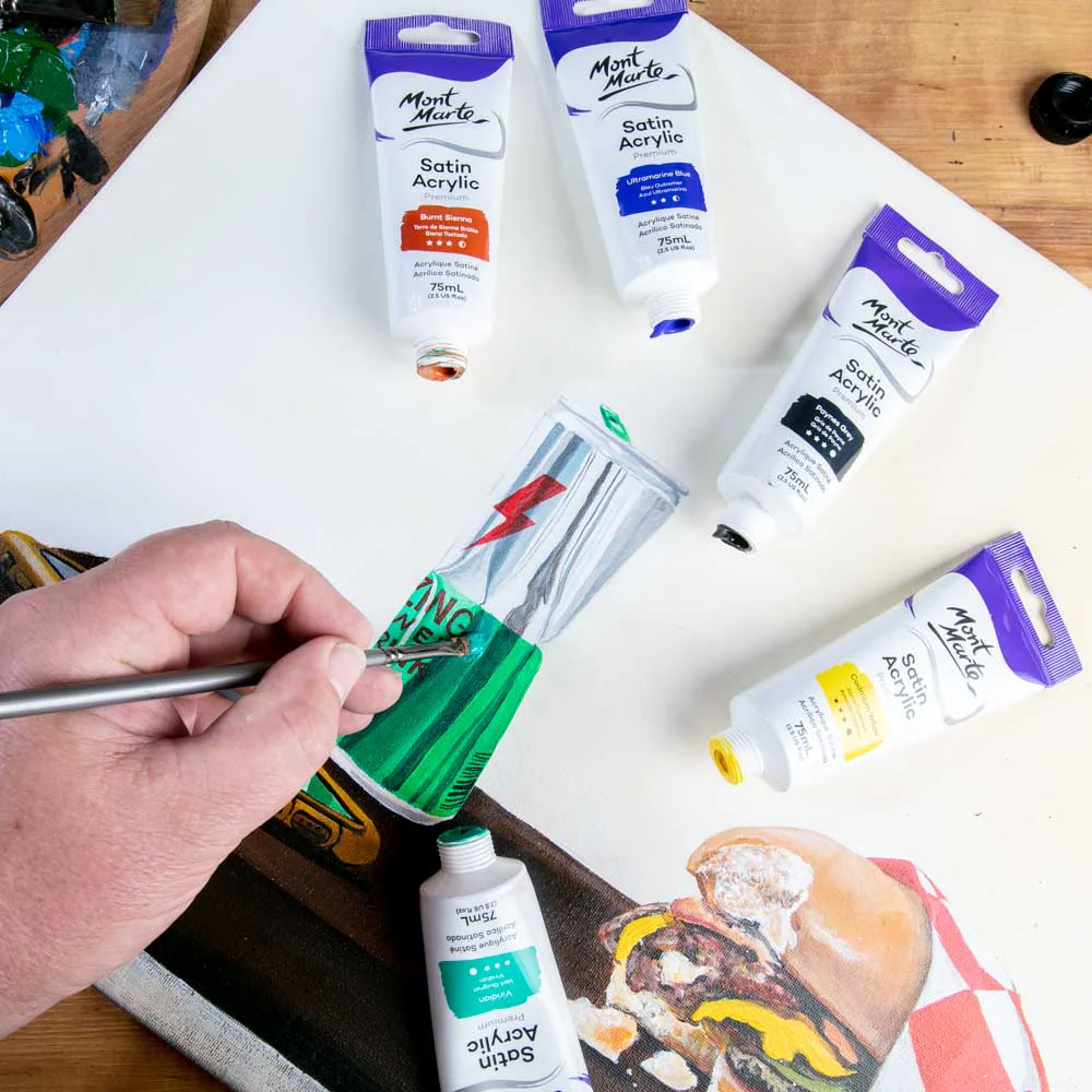 Satin Acrylic Paint Premium 75ml Tube - Ultramarine Blue - Image 4