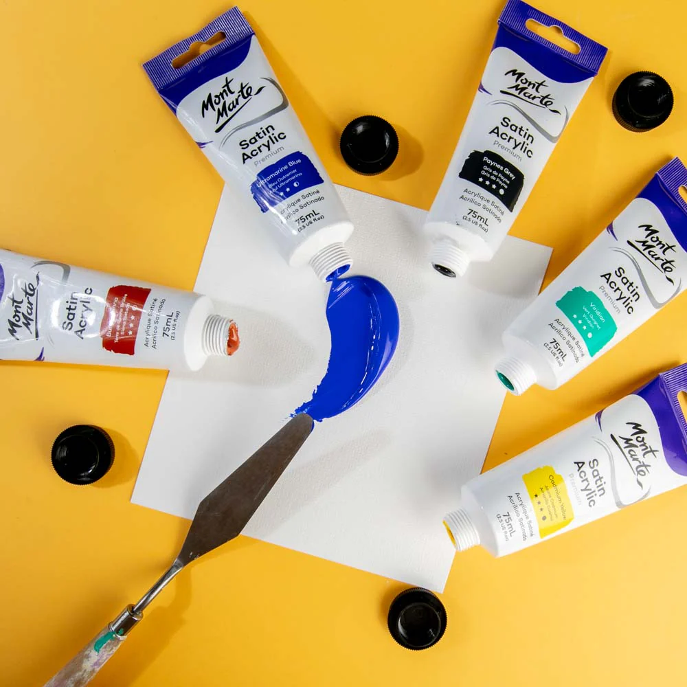 Satin Acrylic Paint Premium 75ml Tube - Ultramarine Blue - Image 5