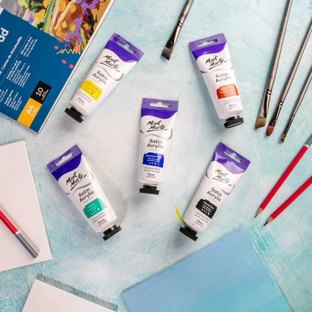 Satin Acrylic Paint Premium 75ml Tube - Ultramarine Blue - Image 6