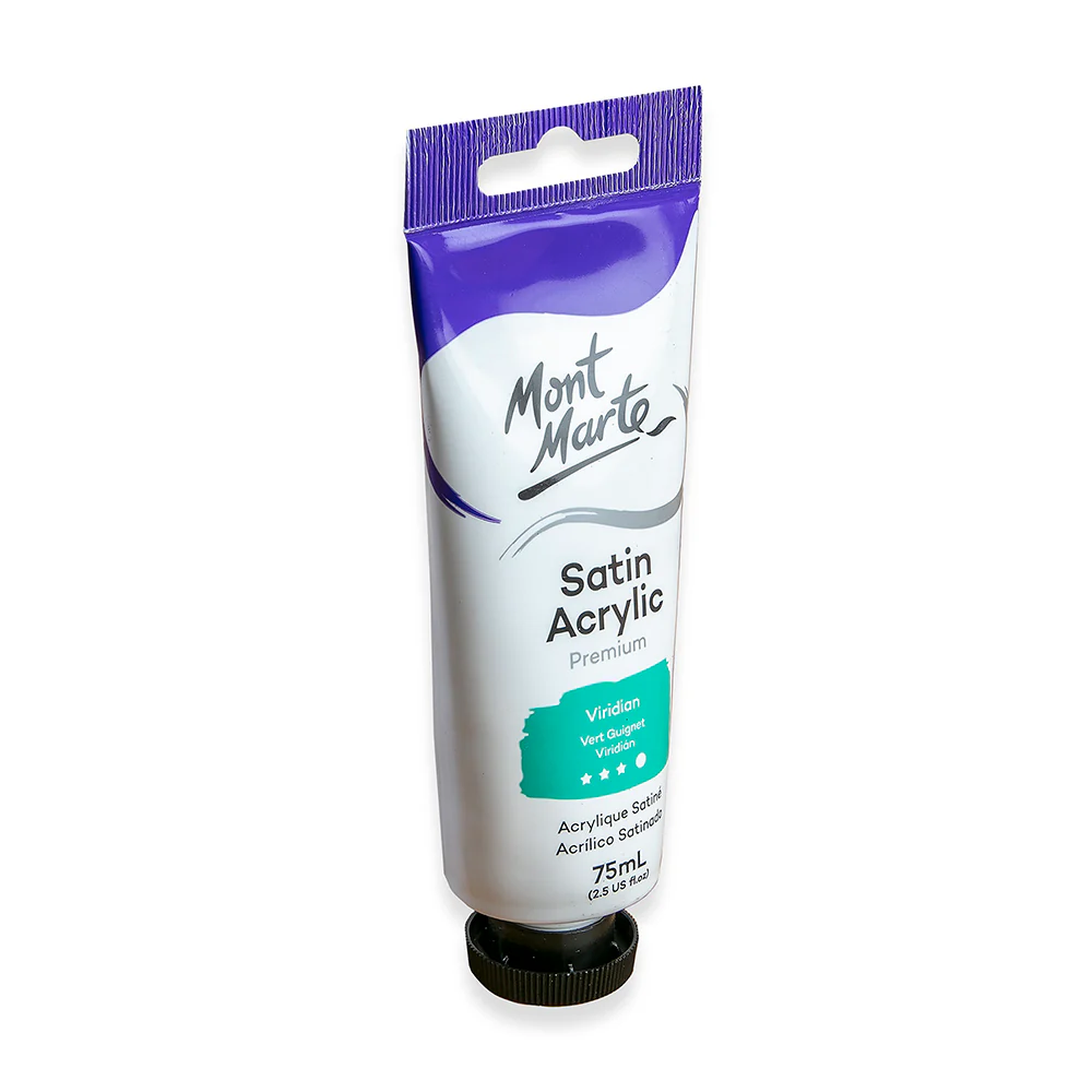 Satin Acrylic Paint Premium 75ml Tube - Viridian - Image 2