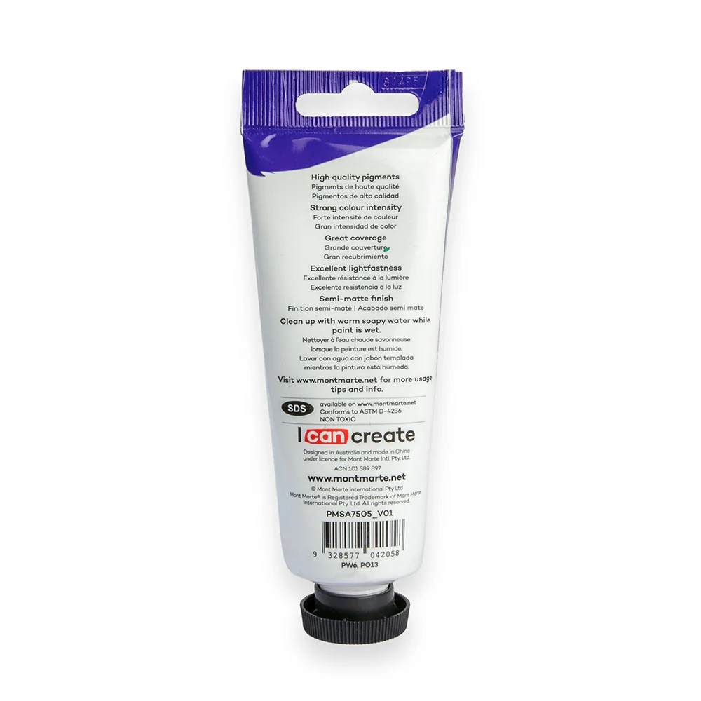 Satin Acrylic Paint Premium 75ml Tube - Yellow Pink - Image 3