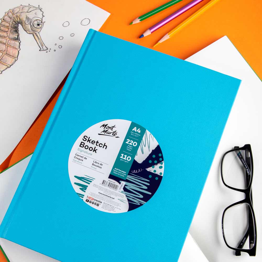 Sketch Book Signature A4 220 Pages 110gsm - Red - Image 8