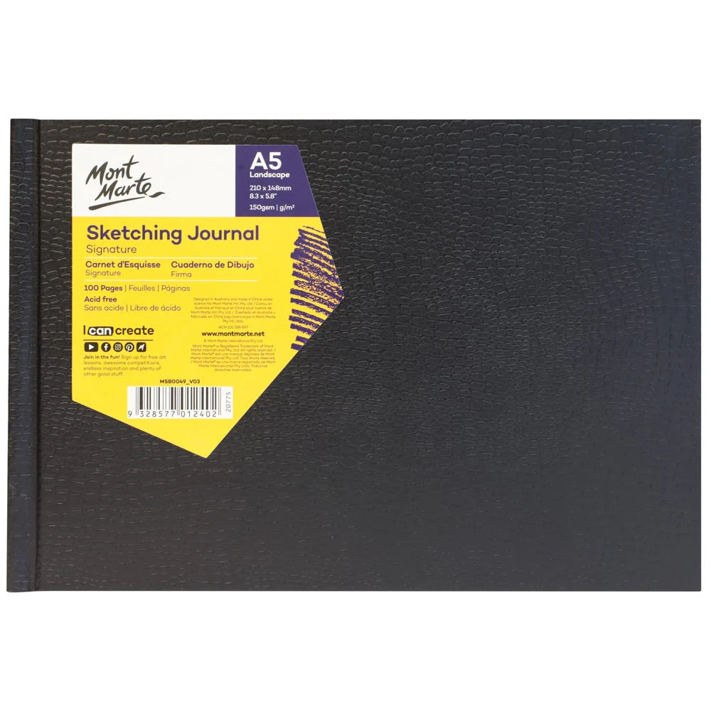 Sketching Journal Croc Finish Signature 150gsm A5 Landscape 100 Page