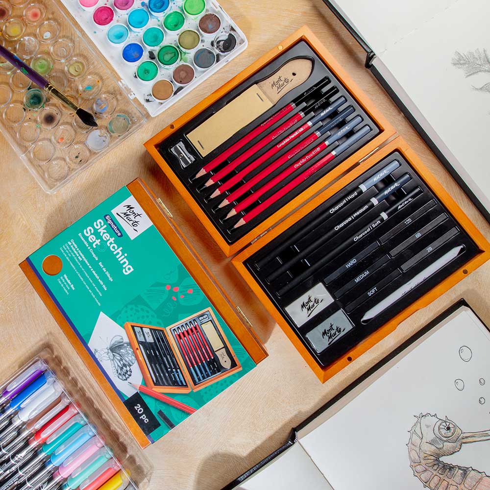 Sketching Set in Wooden Box Signature 20pc - Image 10