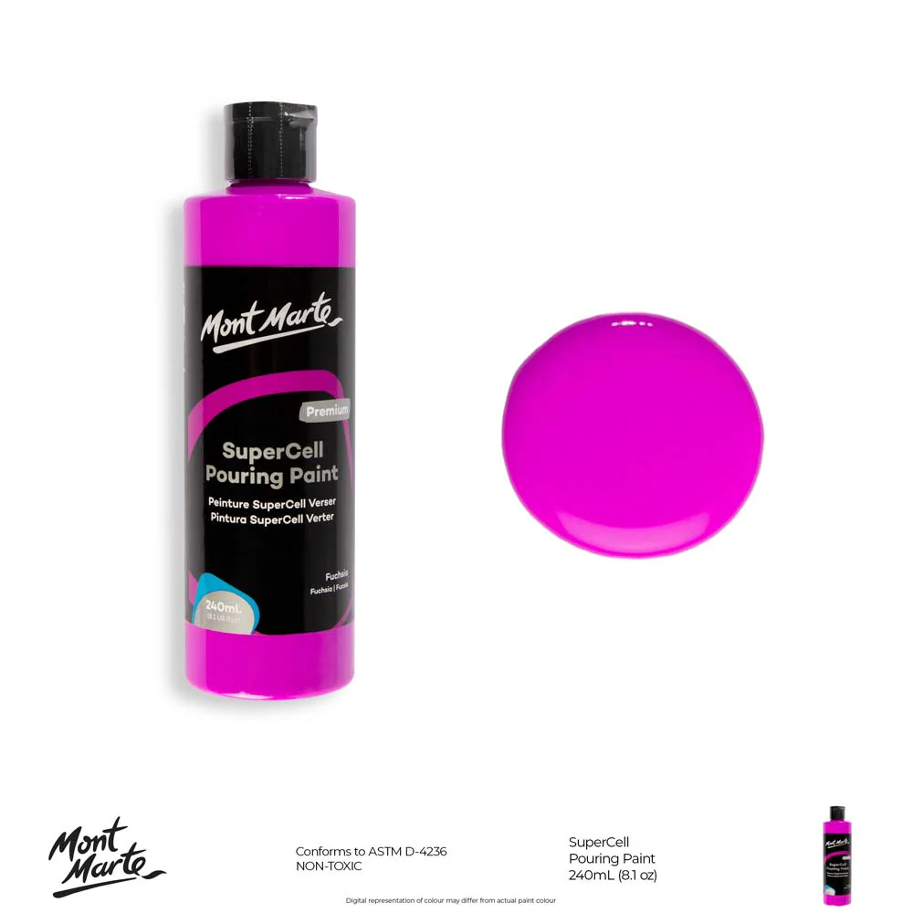 SuperCell Pouring Paint Premium 240ml - Fuchsia - Image 10