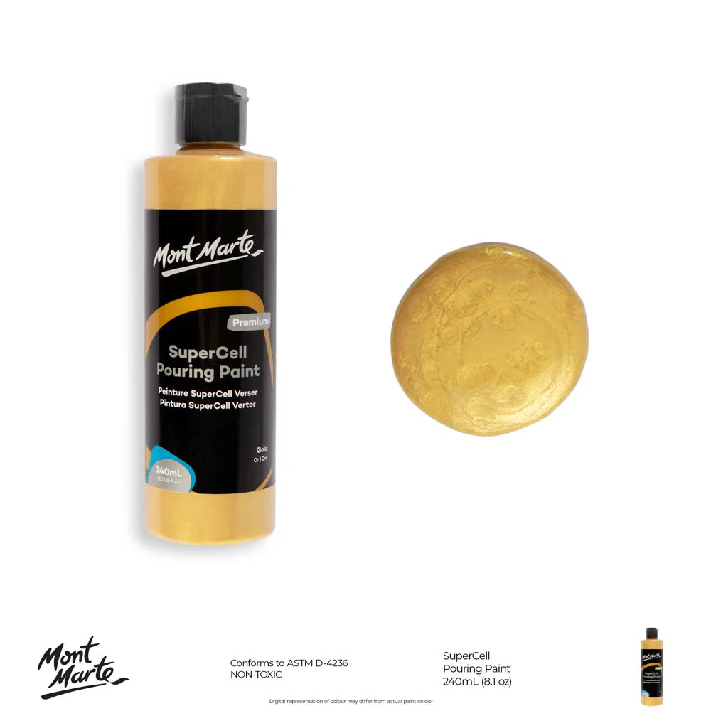 SuperCell Pouring Paint Premium 240ml - Gold - Image 10