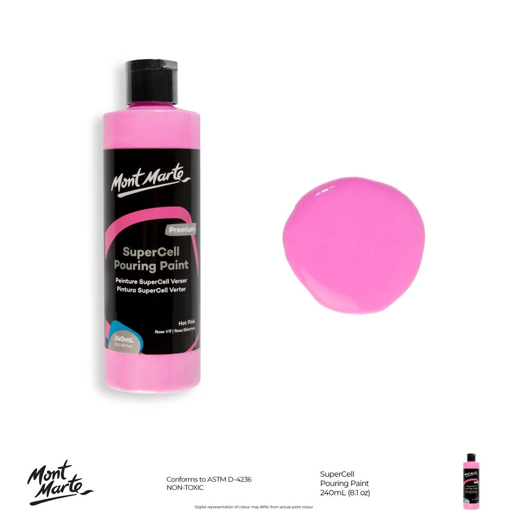 SuperCell Pouring Paint Premium 240ml - Hot Pink - Image 10