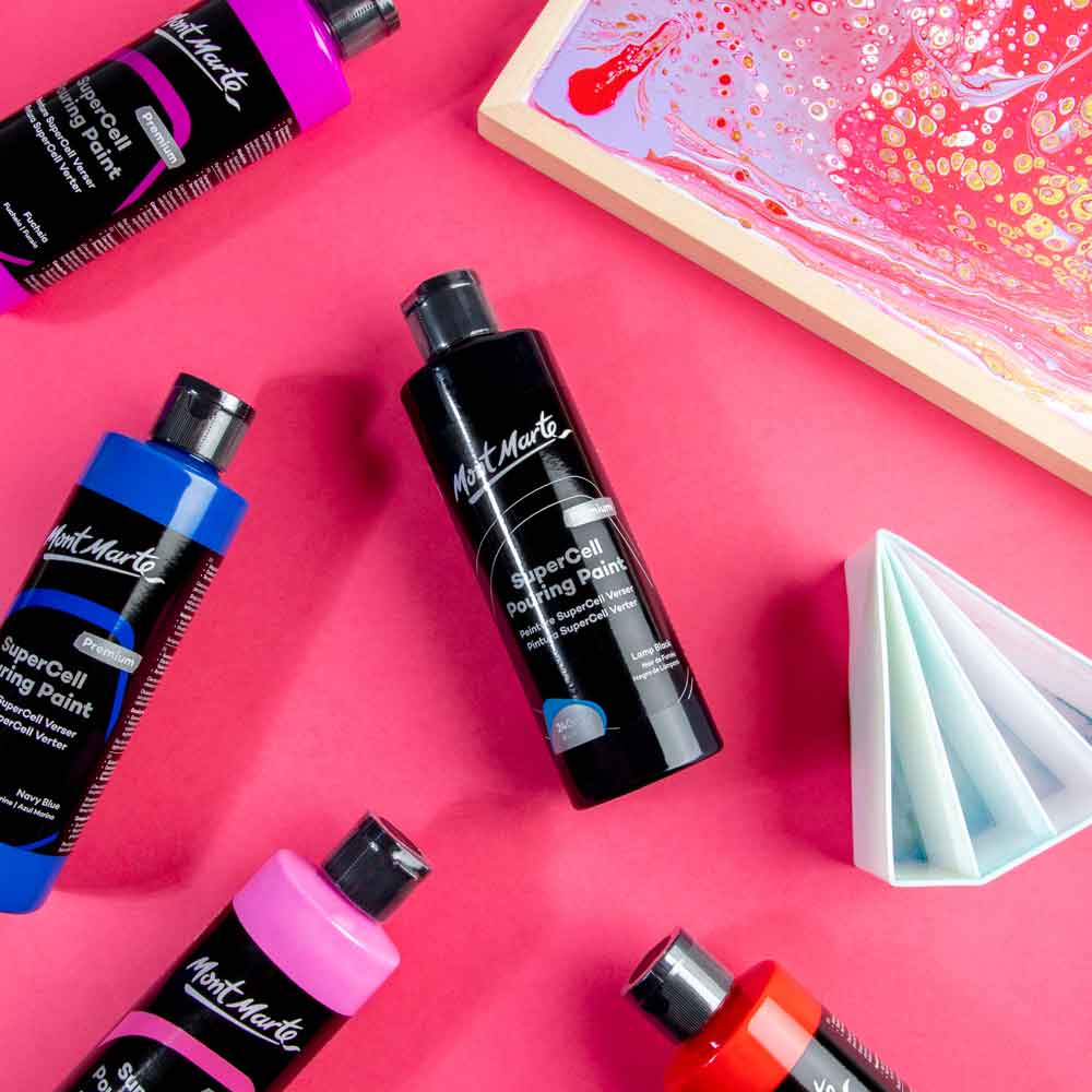 SuperCell Pouring Paint Premium 240ml - Lamp Black - Image 8