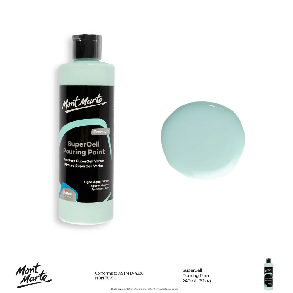 SuperCell Pouring Paint Premium 240ml - Light Aquamarine - Image 10