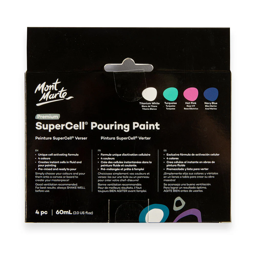SuperCell Pouring Paint Set Premium 4pc x 60ml - Tropical Ocean - Image 4