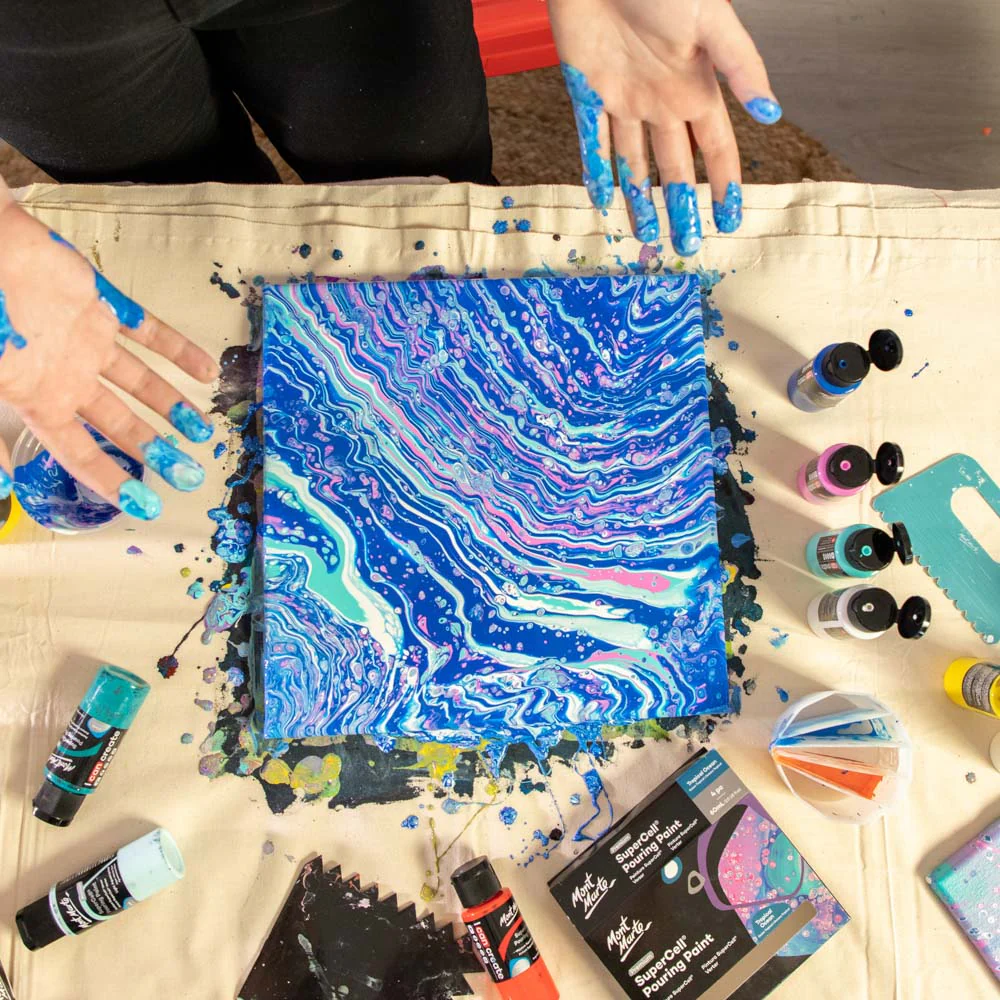 SuperCell Pouring Paint Set Premium 4pc x 60ml - Tropical Ocean - Image 9