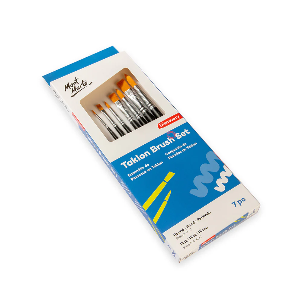Taklon Brush Set Round and Flat Discovery 7pc - Image 3