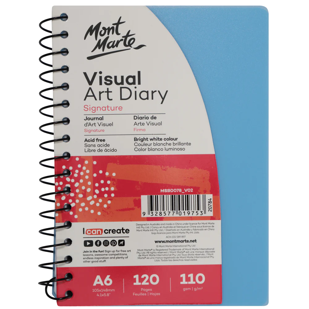 Visual Art Diary Signature A6 120 Pages 110gsm - Blue
