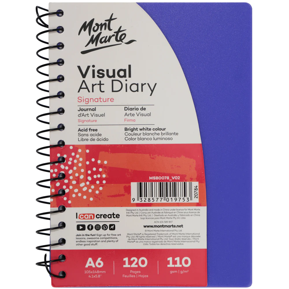 Visual Art Diary Signature A6 120 Pages 110gsm - Purple