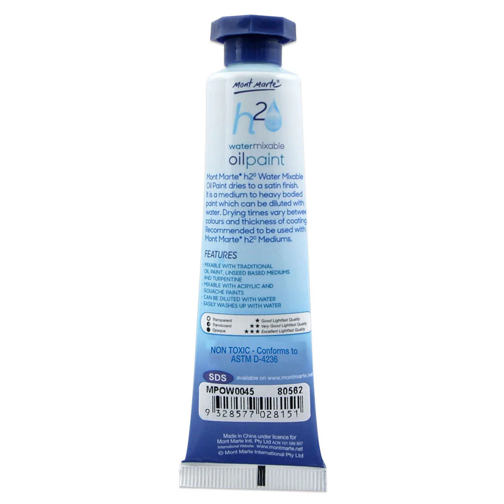 Water Mixable Oil Paint 37ml - Trans Blue - Image 2