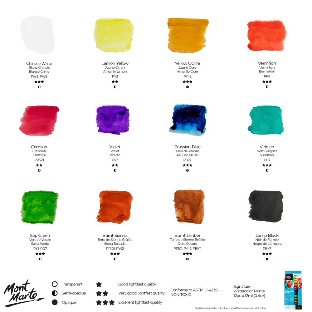 Watercolour Paints Signature 12pc x 12ml - Image 10