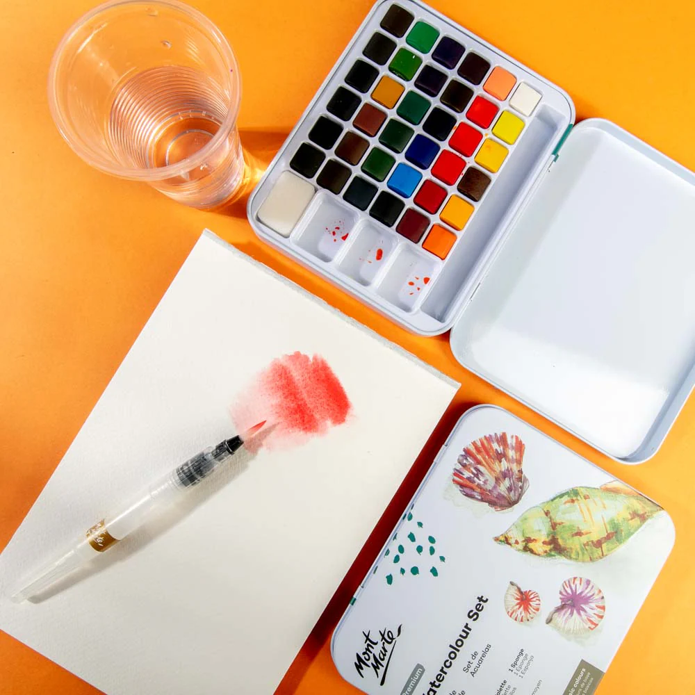 Watercolour Set in Tin 39pc - Image 8