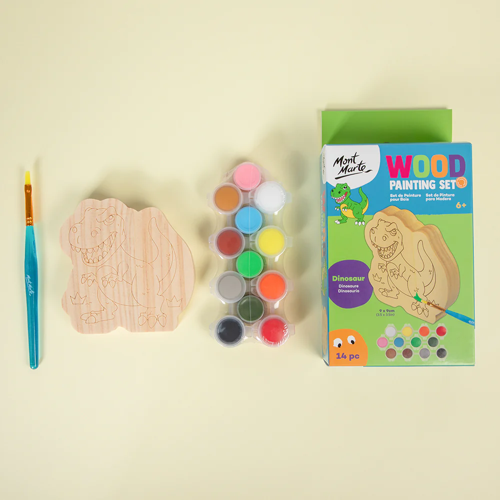 Wood Painting Set 14pc - Dinosaur - Image 5